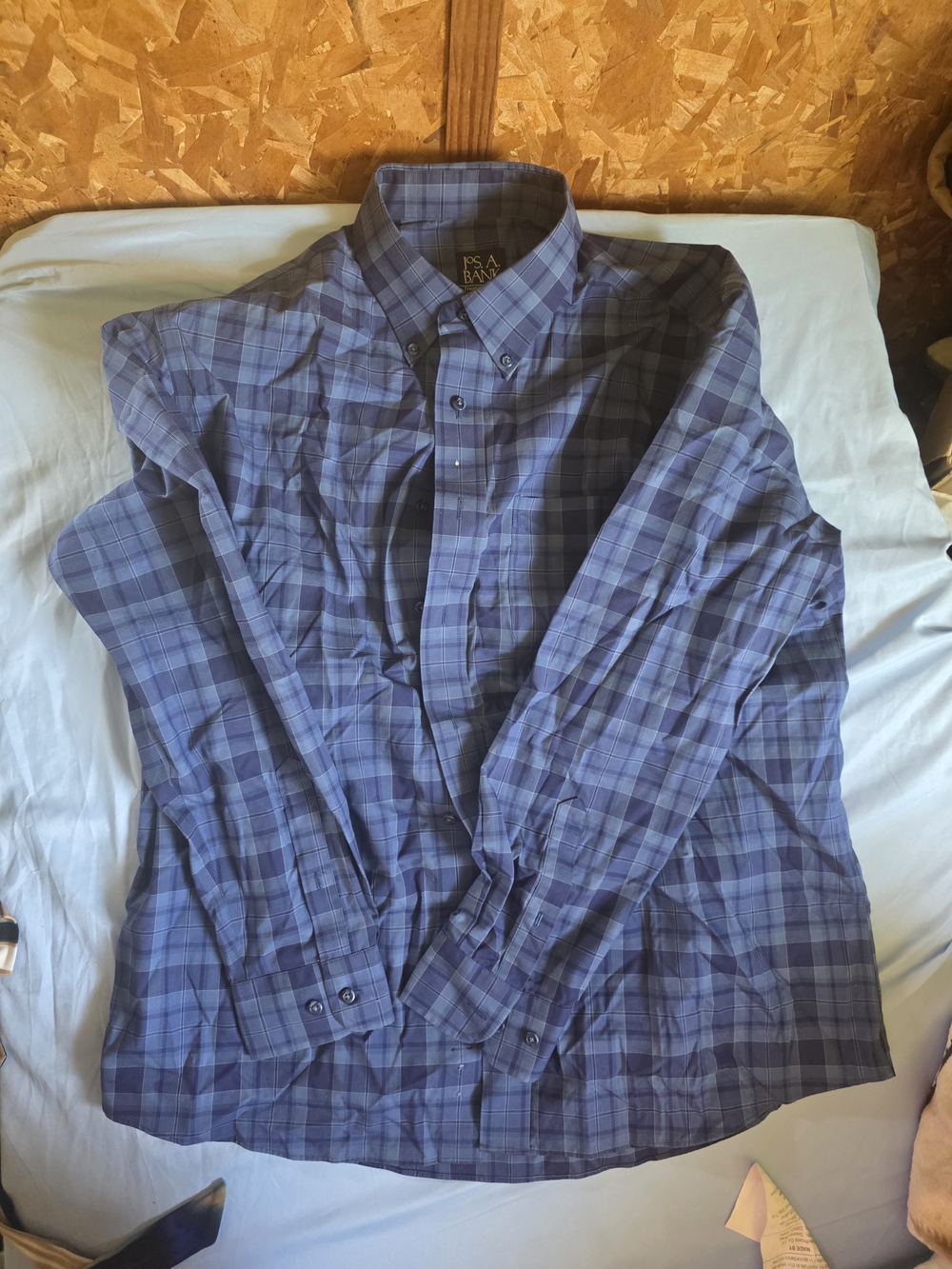 Jos. A. Bank Men's Purple & Blue Plaid Button-Down Shirt